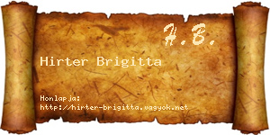 Hirter Brigitta névjegykártya